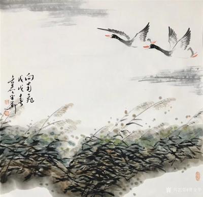 曹金华日记-曹金华国画作品，69×69cm【图1】
