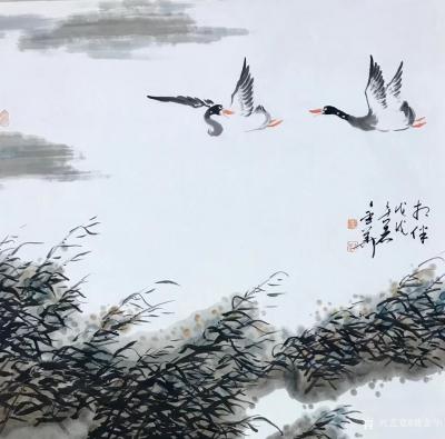 曹金华日记-曹金华国画作品，69×69cm【图3】