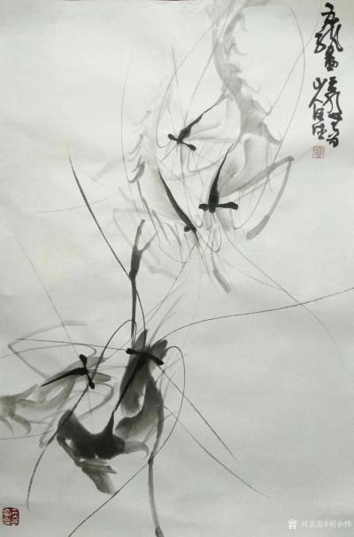 胡小炜（润德）日记-国画《墨虾》，46×69cm
胡小炜国画作品【图3】