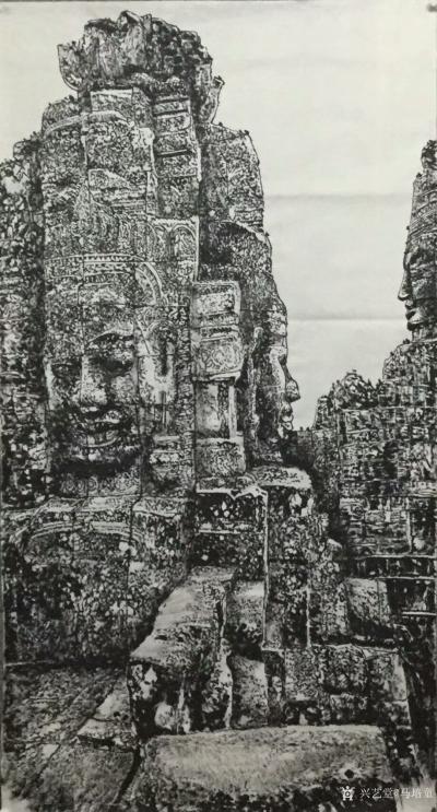 马培童日记-十“心与物合，笔与神会”，
  我在柬埔寨吴哥窟写生 ，将客观景物纳入胸中，不【图5】