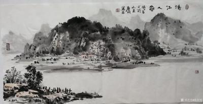 陈庆明日记-三尺山水画，《雨后新歌》、《清江人家》，陈庆明作品【图2】