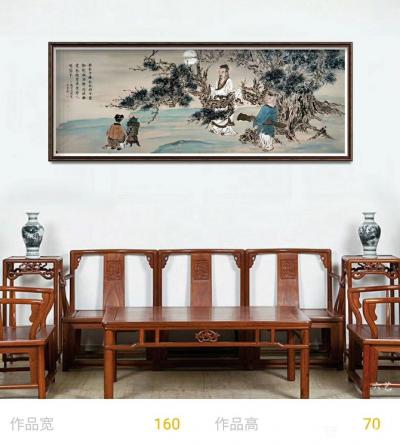 李亚南日记-李亚南书画工作室作品     《中秋赏月图》，160×70cm【图1】