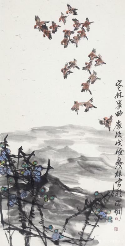 甘庆琼日记-国画《寒林晨曲》尺寸68X136cm，
国画《春酣》尺寸50Ⅹ100cm…20【图1】