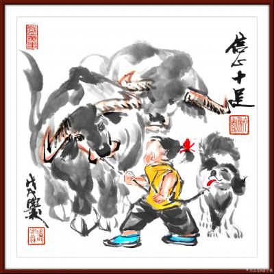 潘宁秋日记-童趣系列（一）
四尺八开34.5cmX34.5cm【图1】