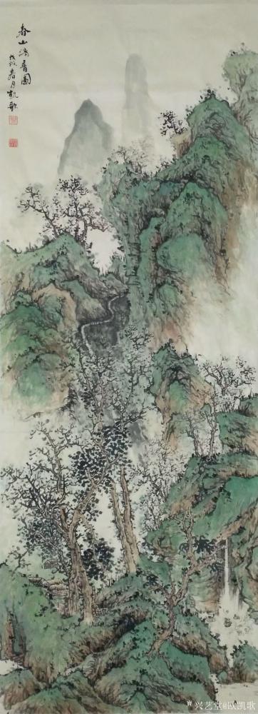欧凯歌日记-《春山清音》129×48cm【图1】