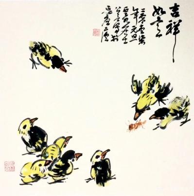 龚光万日记-国画花鸟画，回望曾经的作品，小《鸡》系列，7幅，供大家欣赏【图1】