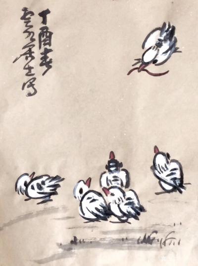 龚光万日记-国画花鸟画，回望曾经的作品，小《鸡》系列，7幅，供大家欣赏【图4】