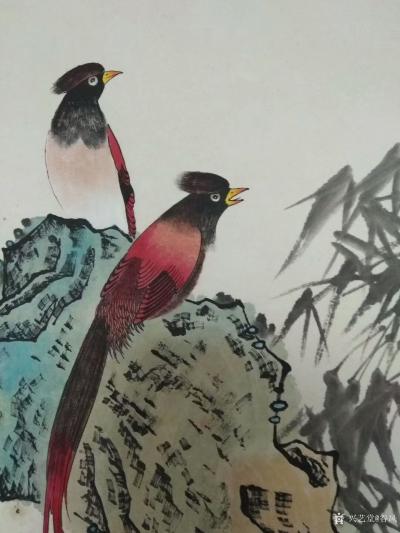 谷风日记-换个风格，画了一组鸟，成双成对。【图4】