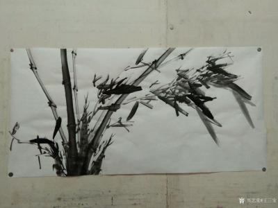 王三宝日记-我的快乐，来自画竹，分享我的快乐，近作国画竹报平安，5幅，【图3】