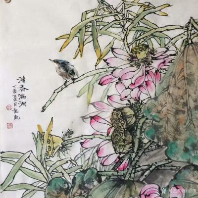 徐能凯日记-国画花鸟画《清香满湖》，尺寸69*140cm【图5】