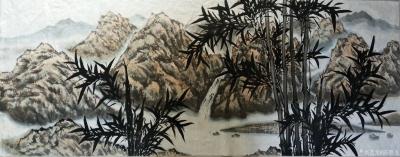 陈奇飞日记-画竹再配上山石流水，似听到泉水叮咚，小鸟叽叽，【图2】