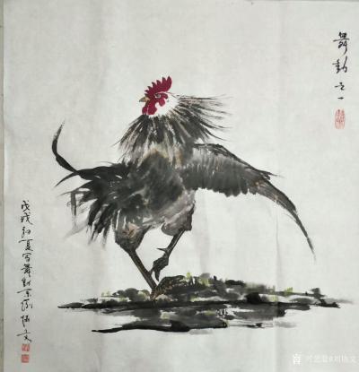 刘协文日记-新创作的国画写意动物画～鸡。舞动系列，灵动和创新，首发三幅作品，供大家品评。【图1】