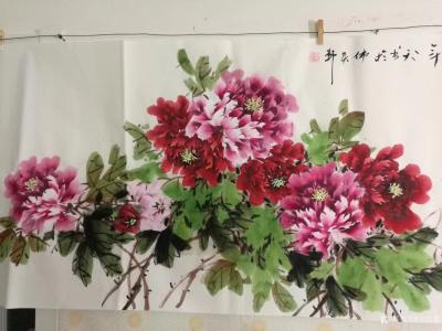 王长泉日记-国画牡丹《花开富贵春满园》，【图1】