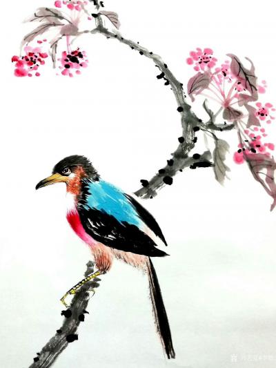 李牧日记-国画花鸟画：“ 花，细蕊，奇葩。香满室，缀天涯。如粉如黛，似帛似纱。玉环头上戴，【图2】