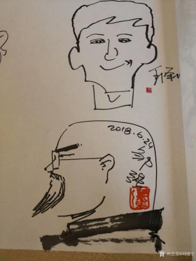 刘晓宁日记-漫画家的聚会总是与众不同的。参加“中国百位影响力漫画家联展”，和陶总，朱自尊老师【图5】