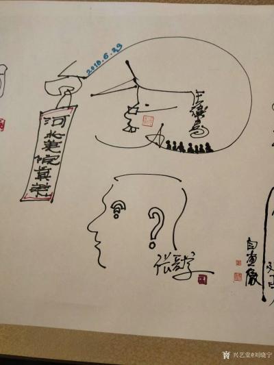 刘晓宁日记-漫画家的聚会总是与众不同的。参加“中国百位影响力漫画家联展”，和陶总，朱自尊老师【图8】