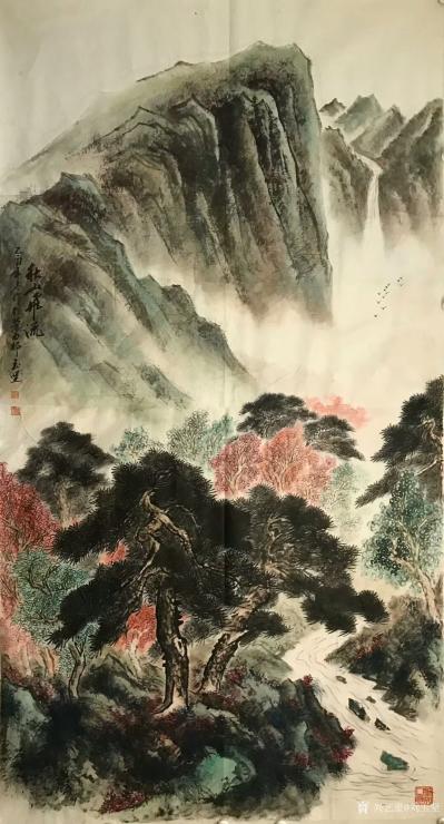 刘玉坚日记-晒幅2005年画的山水画作品，此作品为六尺整纸。晚上好【图1】
