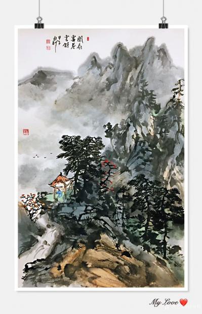 赵永利日记-明年九月北京个展，部分作品預展。
《观瀑图》《雅居》《登高放眼》《金陵》《溪山【图4】
