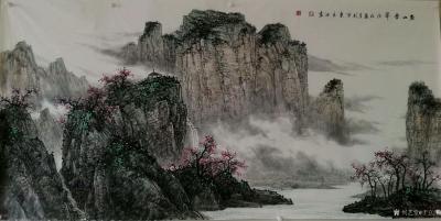 于立江日记-国画山水画八尺新作《春山叠翠》，
  中国画传统的东西，如果不进入这个源流里面【图1】