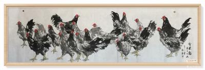 张健日记-《两雏唧唧随母后，呼之不前不停口》《一唱雄鸡天下白》，国画鸡系列作品。【图4】