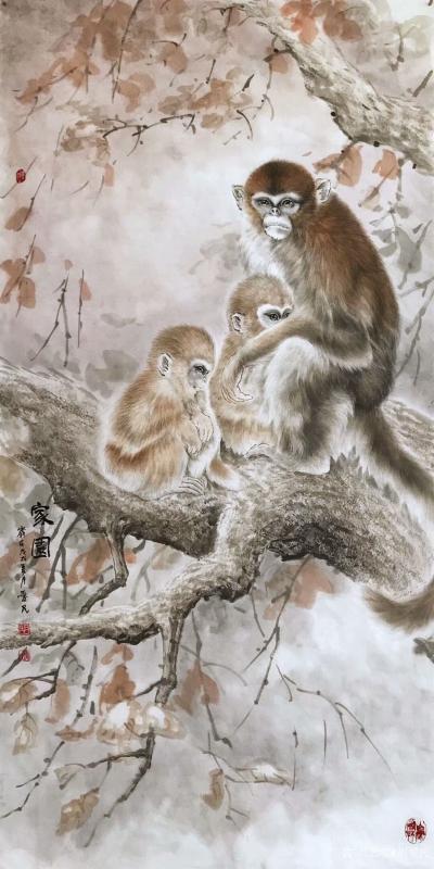 胡爱民日记-国画动物画作品《家园》，四尺68＊138cm。【图1】