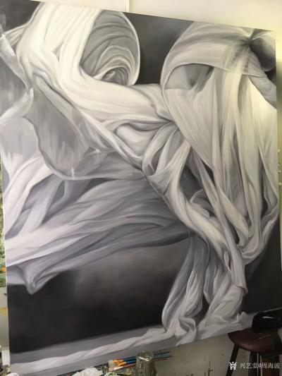周海波日记-水粉画《舞动的纱布》终于完成！尺寸160x160cm，请欣赏【图2】
