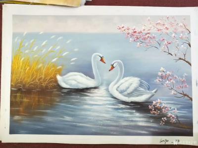 黎群日记-油画飞鸟系列作品《白天鹅》《鹦鹉》，尺寸60*90cm，已出售，欢迎订制【图2】