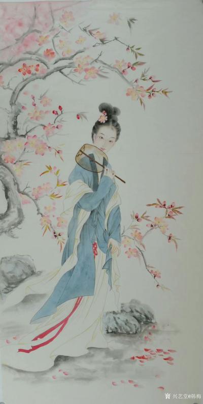 韩梅日记-古典工笔美女画欣赏，尺寸68*138cm。【图2】