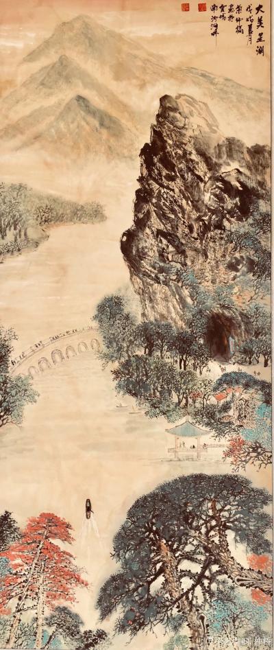 叶仲桥日记-《大美星湖》规格200*90cm,国画山水画，这两天就画了这张。【图1】
