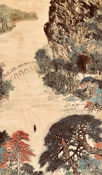叶仲桥日记-《大美星湖》规格200*90cm,国画山水画，这两天就画了这张。【图2】