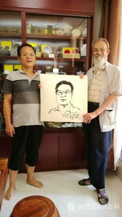 洪志标日记-两分钟笔下的剪纸艺术家艾俊波,以及其他几幅肖像速写，请欣赏【图4】