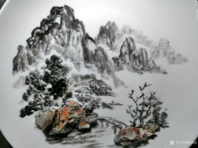 杨增超日记-今日创作的奇石瓷画，石与画形成一幅立体画卷！请欣赏，欢迎订制【图4】