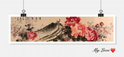 汪琼日记-《一塘和气》，《春意浓》，《紫气东来》我的国画花鸟作品，尺寸136*34cm,分【图2】
