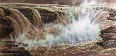 袁峰日记-黄河之水天上来 奔流到海不复回……国画山水画《黄河》系列作品欣赏。【图5】