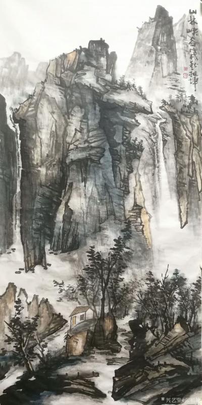 张祖坤日记-《山林峡谷》国画山水画新作，尺寸68x180cm。感悟分享：中国绘画追求以写为上【图1】