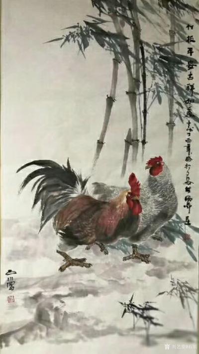 石川日记-国画动物画系列之鸡《鸿运当头》，《一品清莲》，《竹报平安》，《吉祥如意》，《大吉【图4】