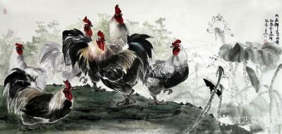 石川日记-国画动物画系列之鸡《鸿运当头》，《一品清莲》，《竹报平安》，《吉祥如意》，《大吉【图6】