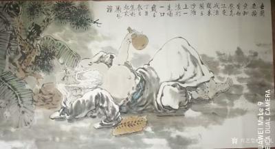 刘明礼日记-我创作的国画人物画作品《老子出关图》，戊戍年春作品，尺寸68*138CM；《降魔【图3】