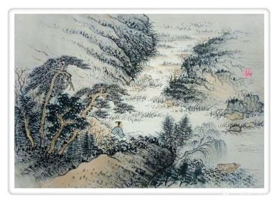 杨振华日记-国画山水画新作两幅《松瀑琴声》，《溪山归隐》，尺寸60*80cm，请欣赏【图2】