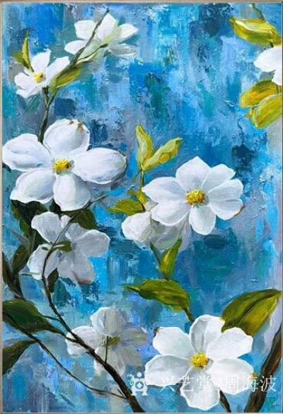 周海波日记-油画作品《好一朵美丽的茉莉花》，尺寸60x80cm，两幅，姊妹花，喜欢可私聊。【图1】
