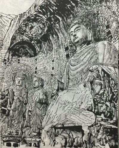马培童日记-《探索“龙门”对话卢舍那大佛》（48）
  探索“龙门石窟”，使我很兴奋，第一【图1】