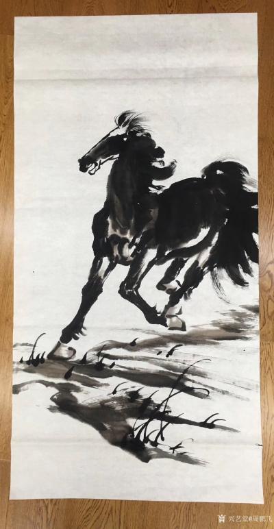 周鹏飞日记-国画《立马图》；1988年吾十八岁时，在《青岛日报》发表的第一幅作品是画的《立马【图1】