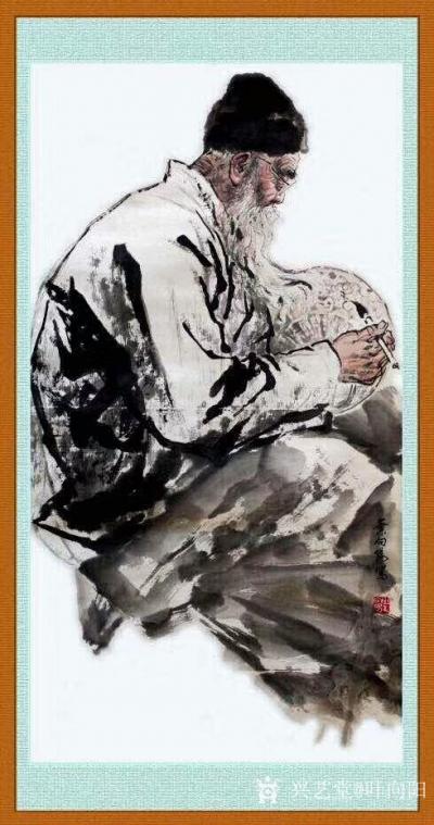 叶向阳日记-翰墨颂中华:国画人物画《深情》。 这是1985年画于天津美术学院的作品，至今保存【图1】