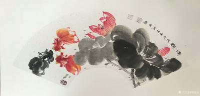 周居安日记-国画静物写生系列作品《荷花金鱼》《白菜西红柿》《莲蓬樱桃》《茄子丝瓜》《玉米荔枝【图1】