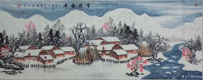刘慧敏日记-国画山水画《瑞雪兆丰年》系列作品六幅，时正是隆冬，全国很多地方已经开始被皑皑白雪【图3】