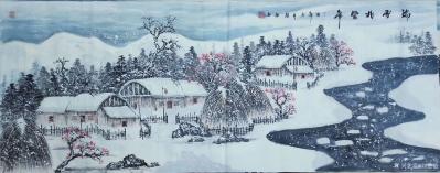 刘慧敏日记-国画山水画《瑞雪兆丰年》系列作品六幅，时正是隆冬，全国很多地方已经开始被皑皑白雪【图5】
