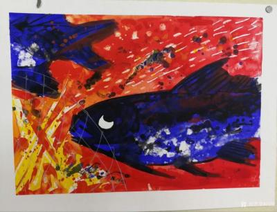阎敏收藏-观澜版画基地张桂林老师版画新作欣赏
   北冥有鱼，其名为鲲。化而为鸟，其名为【图3】