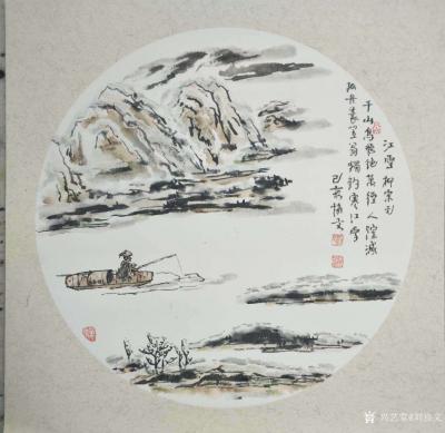 刘协文日记-根据唐诗诗意原创的国画作品分享，尺寸33X33厘米，材质硬卡，今天分享4幅，请欣【图4】