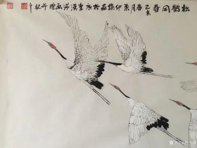 叶仲桥生活-国画《松鹤同春》规格200*70cm昨天完成，今年的松鹤将会画一系列。
读读古【图1】