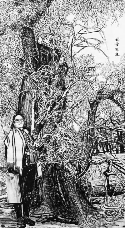 马培童日记-行万里路之六，胡扬～三千年的守候。去年到了内蒙胡扬林景区写生采风 ，大漠英雄树，【图6】